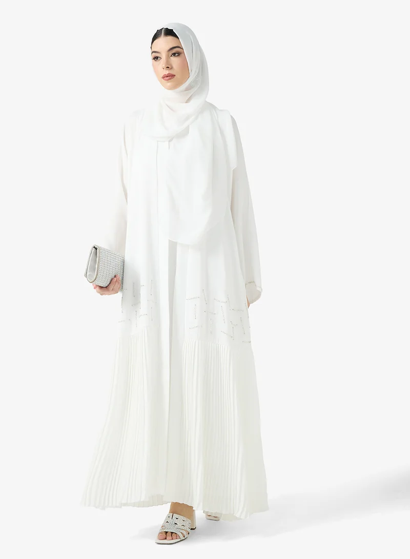 Abaya with pleat details